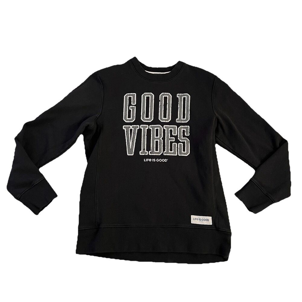Life Is Good Men’s Sweatshirt Medium  Graphic Good Vibes‎